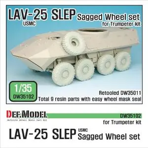 Scelto Dai Clienti DEF.MODEL US LAV-25 SLEP Sagged Wheel set (for Trumpeter 1/35) Retooled DW35011