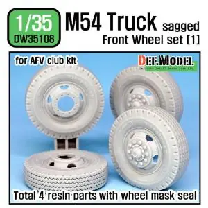 A Buon Prezzo DEF.MODEL US M54A2 Cargo Truck Sagged Front wheel set(1)- Civilian type( for AFV club 1/35)
