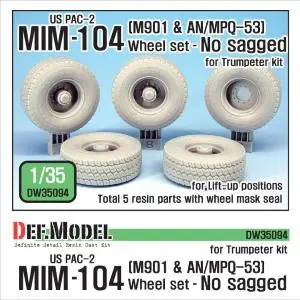 DEF.MODEL US MIM-104 M901 & AN/MPQ-53 Wheel set - No sagged (for Trumpeter 1/35) Professionale