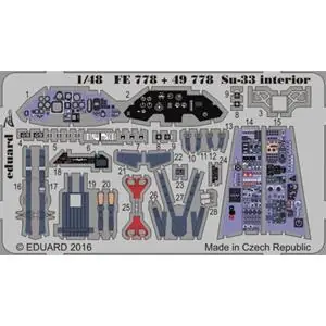 EDUARD 1/48; Su-33 interior (for kit KINETIC) - photoetched set Più Venduto