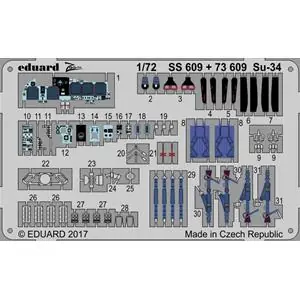 Professionale EDUARD 1/72; Su-34 (for kit Trumpeter) - photoetched set