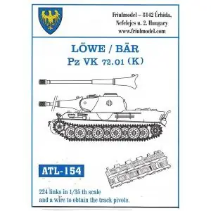 Super Prezzo Friulmodel set of 1/35 scale individual metal tracks for LöWE / BAR / Pz VK 72.01 (K)