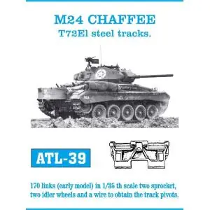 Friulmodel set of 1/35 scale individual metal tracks for M24 CHAFFEE T72El steel tracks. Vendita Finale
