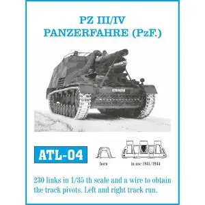 Di Tendenza Friulmodel set of 1/35 scale individual metal tracks for PZ III/IV / PANZERFAHRE (Pz.F.) 1941-1944