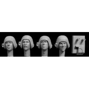 Di Tendenza Hornet 1/35; 4 heads, UK 1970s ‘Dan Dare‘ tank helmets/mic jig