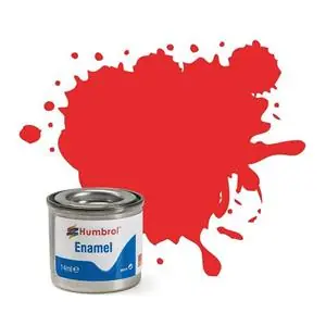 HUMBROL No 209 Fluor.Gl Fire Orange ; enamel paint 14 ml Spedito Oggi