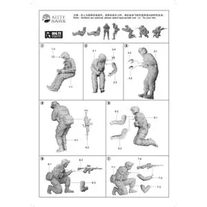 KITTY HAWK 1/35; set of 7 resin figures for MH-60L Black Hawk Di Tendenza