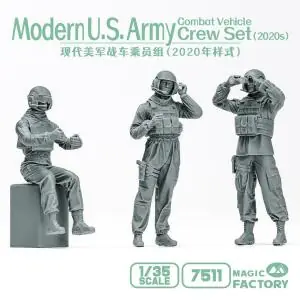 MAGIC FACTORY 1/35; Modern U.S. Army Combat Vehicle Crew Set (2020s) 3 resin figures Di Tendenza