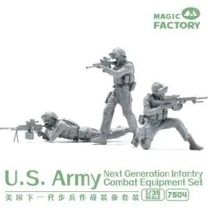 MAGIC FACTORY 1/35; U.S.Army Next Generation Infantry Combat Equipment Resin Set (3 figures + M110A1+ XM250 + XM7) Ultime Pezzi