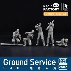 MAGIC FACTORY 1/48; Ground Service Crew Set (3D printed, 5 figures) Nuova Collezione