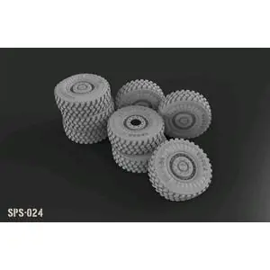 MENG MODEL 1/35 U.S. Cougar 6×6 MRAP Vehicle Wheel Set (RESIN) Occasione