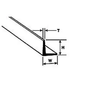 Plastruct STYRENE ANGLE mm.7,9Hx7,9Wx0,9Tx600L - 4 pcs Subito Disponibile