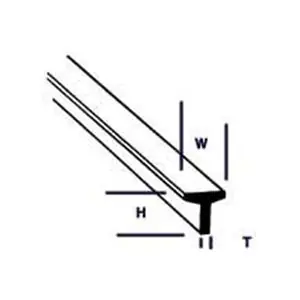Più Venduto Plastruct STYRENE TEE mm.3,2Hx3,2Wx1,0Tx375L - 7 pcs