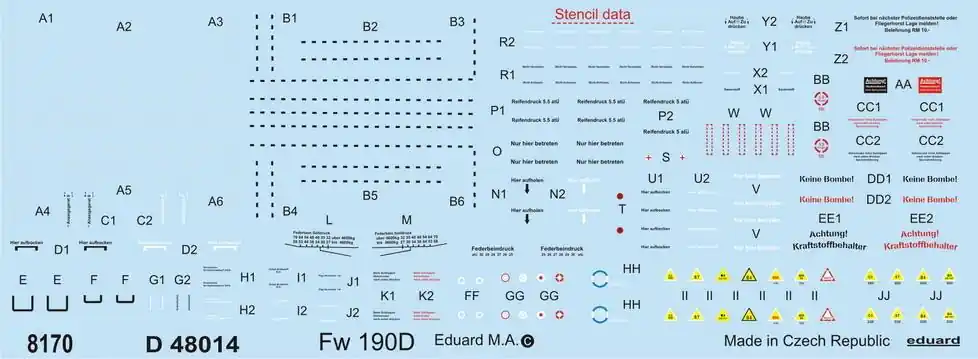 FW 190D STENCILS Offerta Limitata