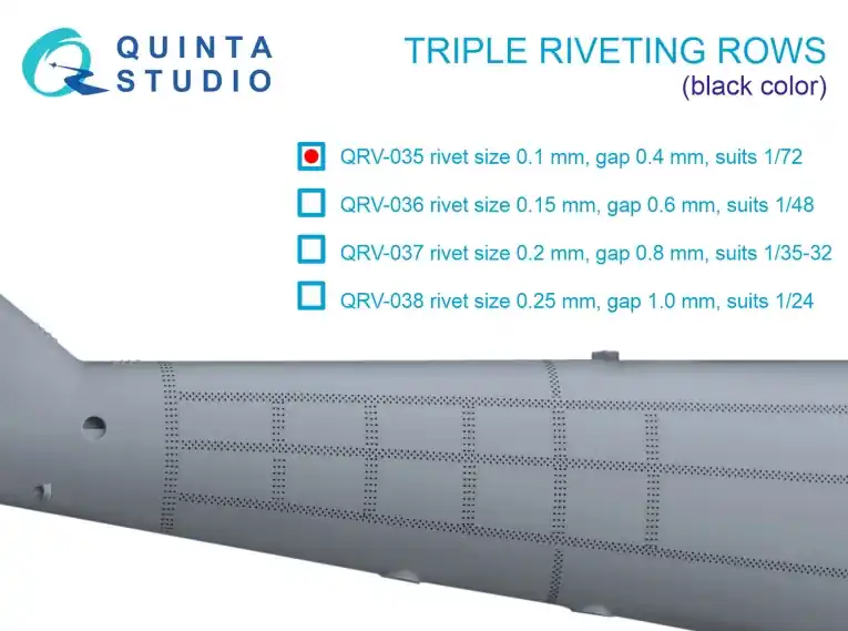 Triple riveting rows Consegna Rapida