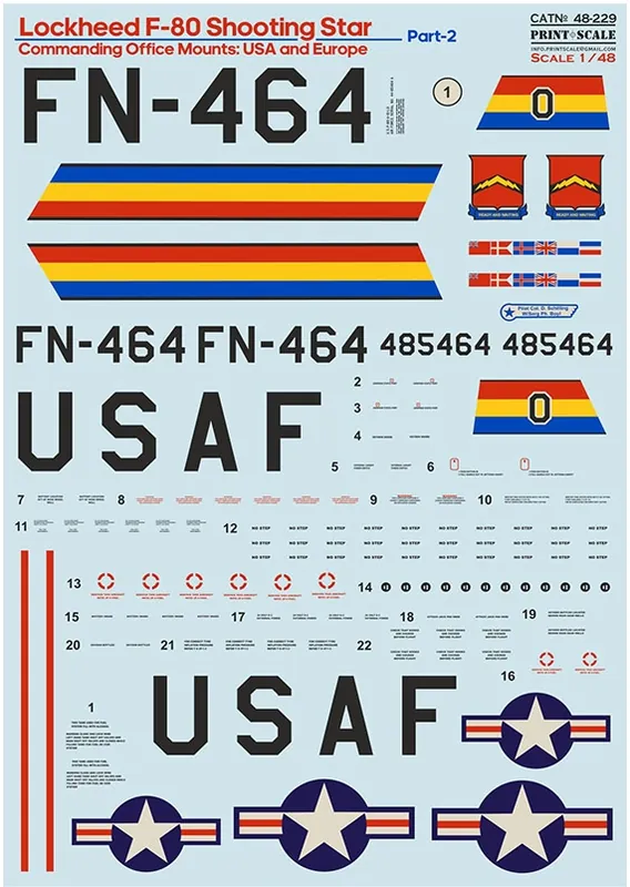 Lockheed F-80 Decals Promo Stagionale