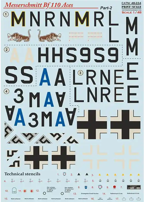 Messerschmitt Bf 110 Zerstorer Decals Spedito Oggi