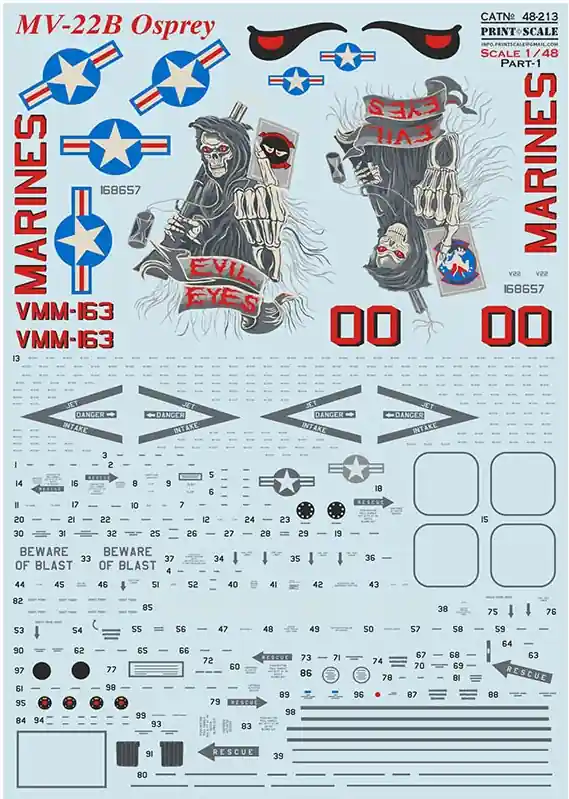 Saldi MV-22B Osprey Decals