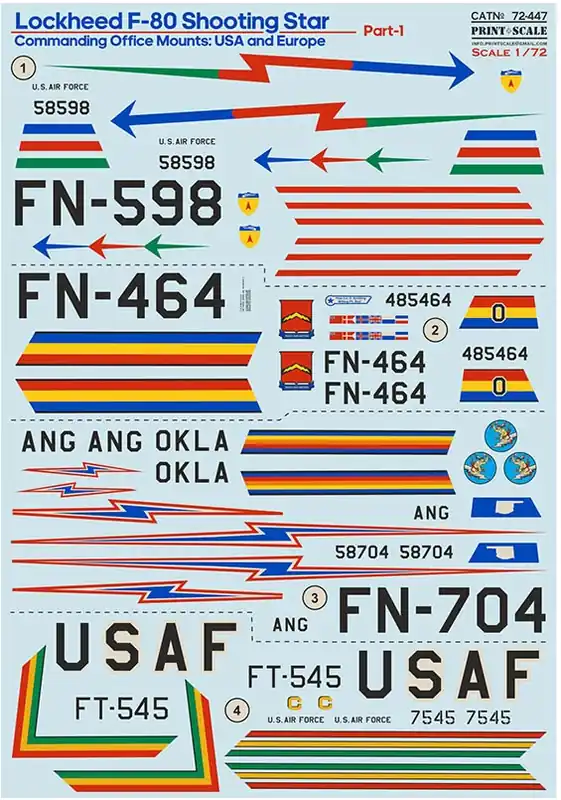 Lockheed F-80 Decals Ultime Pezzi