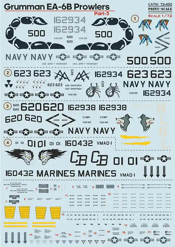 Economico Grumman EA-6B Prowlers Decals