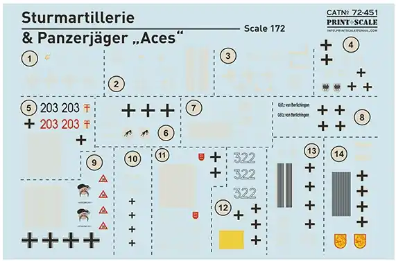 Spedizione Espresso Sturmartillerie & Pancerjager Decal per veicoli militari