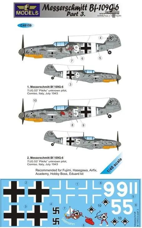 Messerschmitt Bf 109G-6 Comiso Decals Prezzo Di Fabbrica
