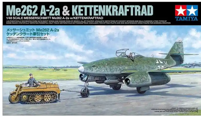 Direttamente Dal Produttore TAMIYA 25215 Messerschmitt Me262 A-2a con Kettenkraftrad