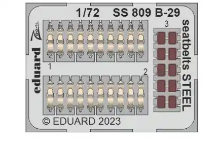 Spedizione Espresso EDUARD SS809 Boeing B-29 Superfortress Fotoincisioni cinture di sicurezza acciaio per Hobby 2000/Academy