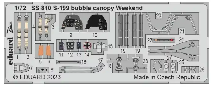 Professionale EDUARD SS810 Avia S-199 Bubble Canopy Weekend Fotoincisioni Per Eduard