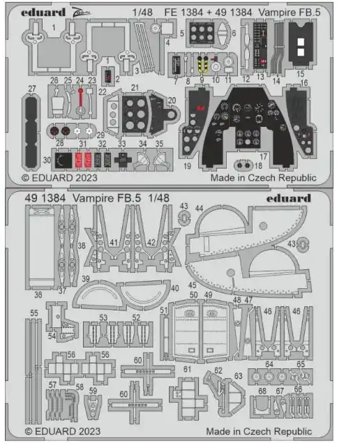 EDUARD 491384 Vampire FB 5 Fotoinicisioni Per Airfix Ultima Occasione