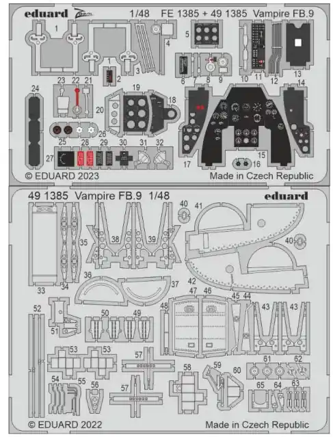EDUARD 491385 Vampire FB 9 Fotoinicisioni Per Airfix Spedizione Espresso