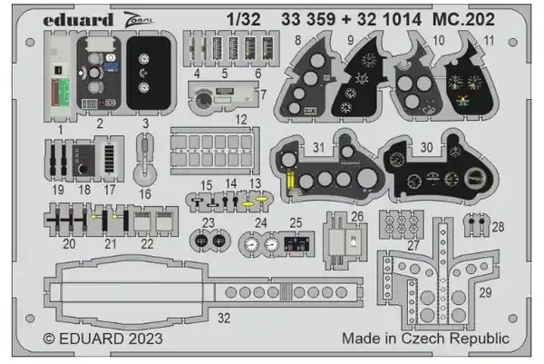 Più Venduto EDUARD 33359 - Parti fotoincise per Macchi MC 202 per Italeri