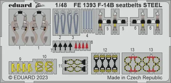 Direttamente Dal Produttore EDUARD FE1393 - F-14B cinture di sicurezza acciaio parti fotoincise con zoom per Great Wall Hobby