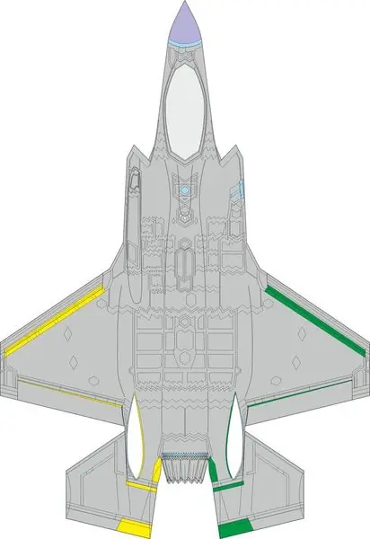 Nuova Collezione EDUARD MASK CX655 - F-35A Foglio di mascheratura per pannelli RAM per Tamiya