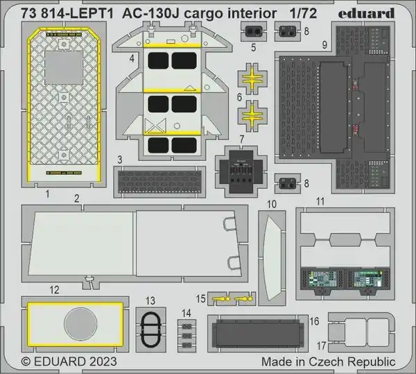 EDUARD 73814 - AC-130J Interno di carico per Zvezda Direttamente Dal Produttore