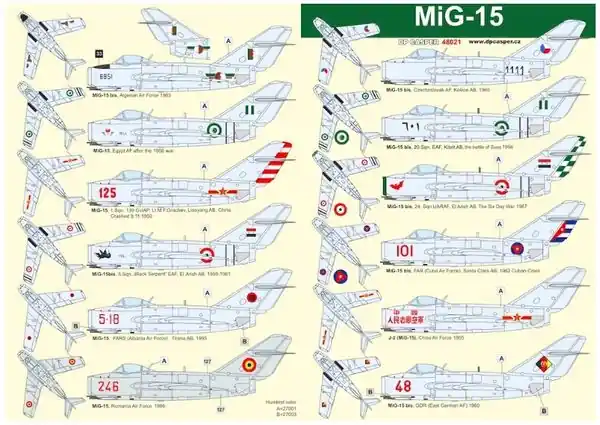 MiG-15 decals 1/48 - DP CASPER 48021 Solo Oggi
