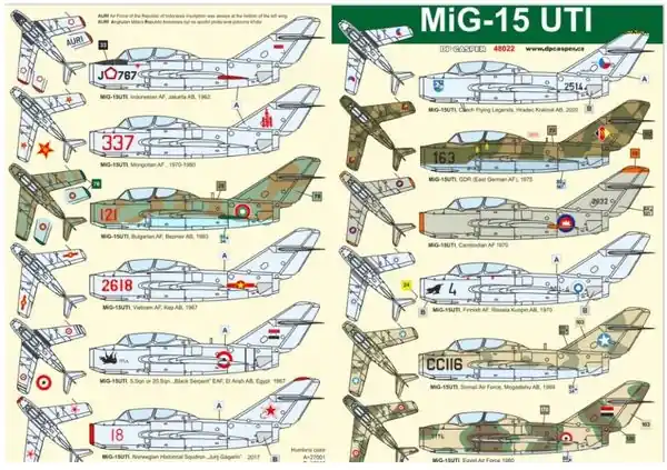 MiG-15 UTI decals 1/48 - DP CASPER 48022 Soddisfatti O Rimborsati