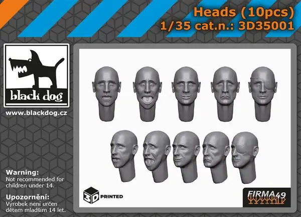Teste per figurini 1/35 - BLACKDOG 3D35001 Offerta Speciale