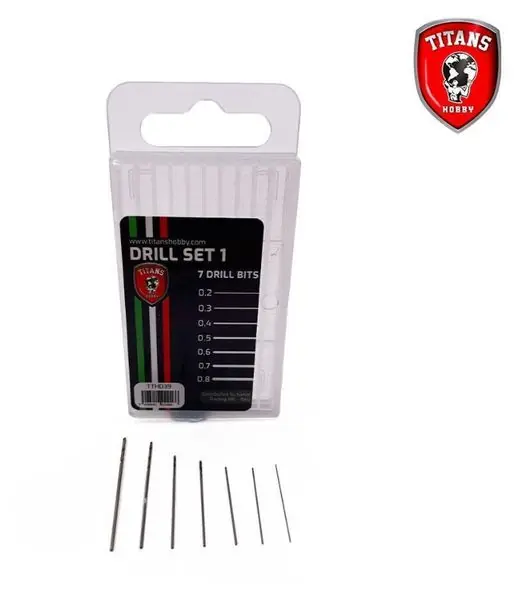 Professionale Set di 7 punte per trapano da modellismo - TITANS HOBBY TTH039