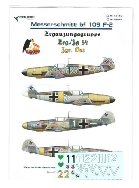 Messerschmitt Bf 109 F-2 - 1/72 - COLIBRI DECALS 72152 Subito Disponibile