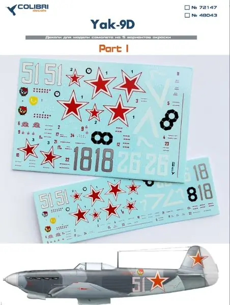 Subito Disponibile Yak-9D 1/72 - COLIBRI DECALS 72147
