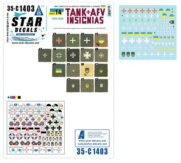 Pagamento Sicuro War in Ukraine 14 - Carro armato ucraino generico e insegne AFV 2022-23 - STAR DECALS 35-C1403