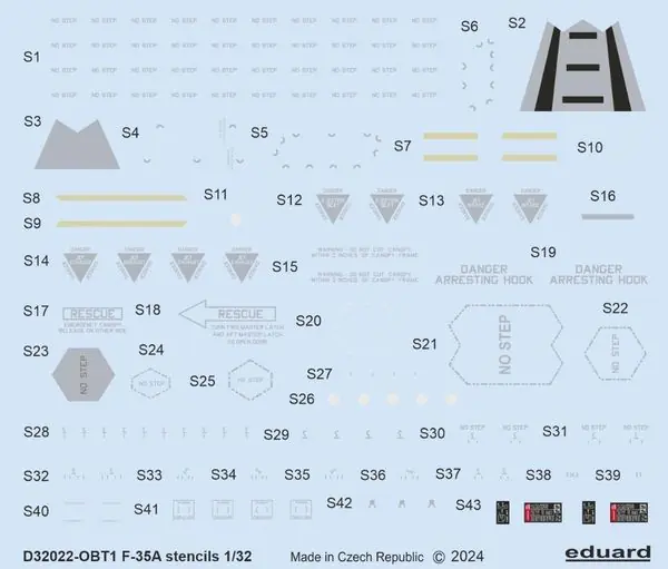 Solo Oggi F-35A Stencil 1/32 - EDUARD D32022