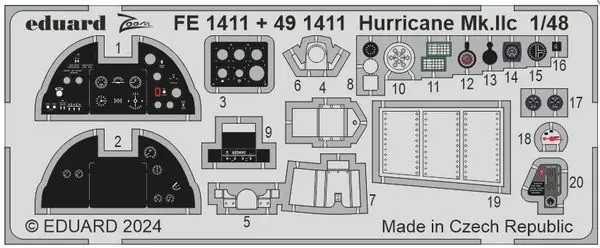 Novità Hurricane Mk IIc fotoincisioni 1/48 per Hobby Boss - EDUARD FE1411