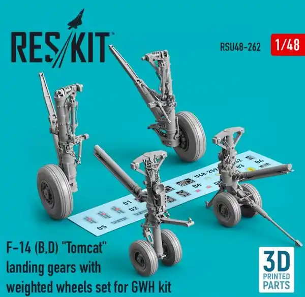 Nuova Collezione F-14 Tomcat - carrelli di atterraggio 1/48 - RESKIT RSU48-0262
