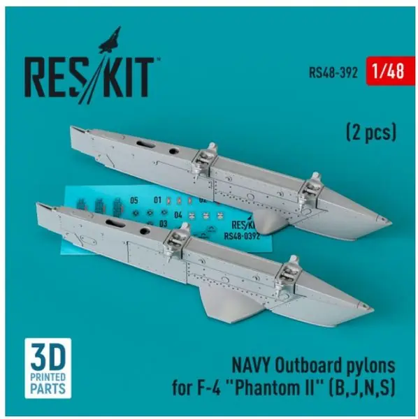 Bestseller F-4 Phantom II Piloni fuoribordo NAVY 1/48 - RESKIT RS48-0392