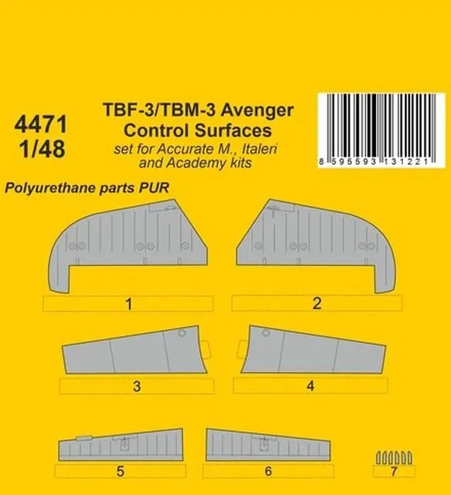 TBF-3/TBM-3 Superfici di controllo 1/48 - CMK 4471 Prezzo Basso