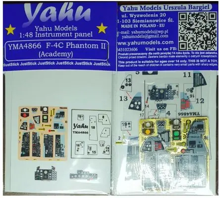 F-4C Phantom pannello strumentale 1/48 - YAHU MODELS YMA4866 Compra Oggi Stesso