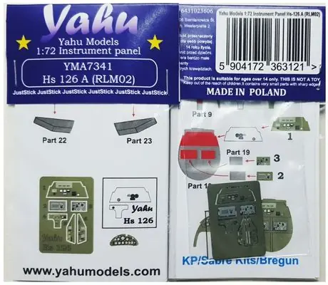 Affare Hs 126 A pannello strumentale 1/72 - YAHU MODELS YMA7341