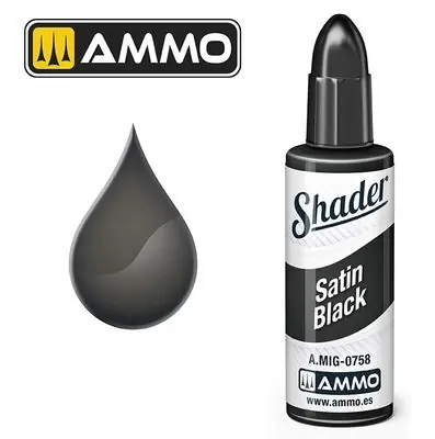 Satin Black - AMMO OF MIG SHADER 0758 Direttamente Dal Produttore